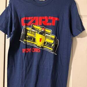 Vintage 1988 Indianapolis 500 Racing T-Shirt White Adult Size L Single Stitch